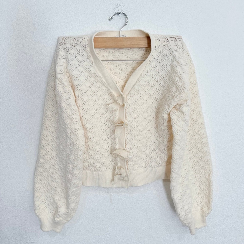 A loves A Button Uo‎ Bow Front Cardigan Girls Size X-Large